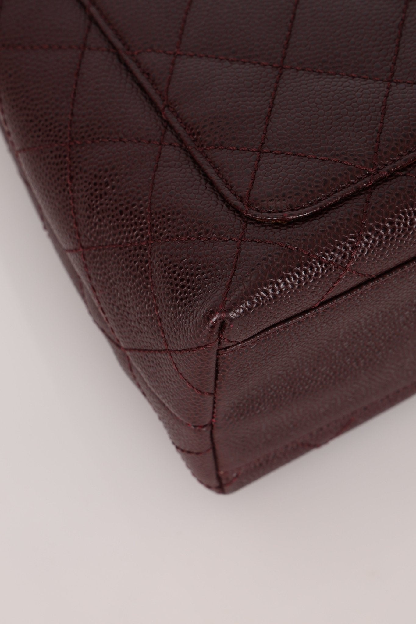 Rare Chanel 2001 Bordeaux Caviar Kelly Top Handle 24K GP - FashioNica