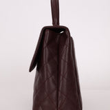 Rare Chanel 2001 Bordeaux Caviar Kelly Top Handle 24K GP - FashioNica