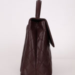 Rare Chanel 2001 Bordeaux Caviar Kelly Top Handle 24K GP - FashioNica