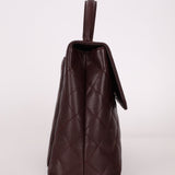 Rare Chanel 2001 Bordeaux Caviar Kelly Top Handle 24K GP - FashioNica