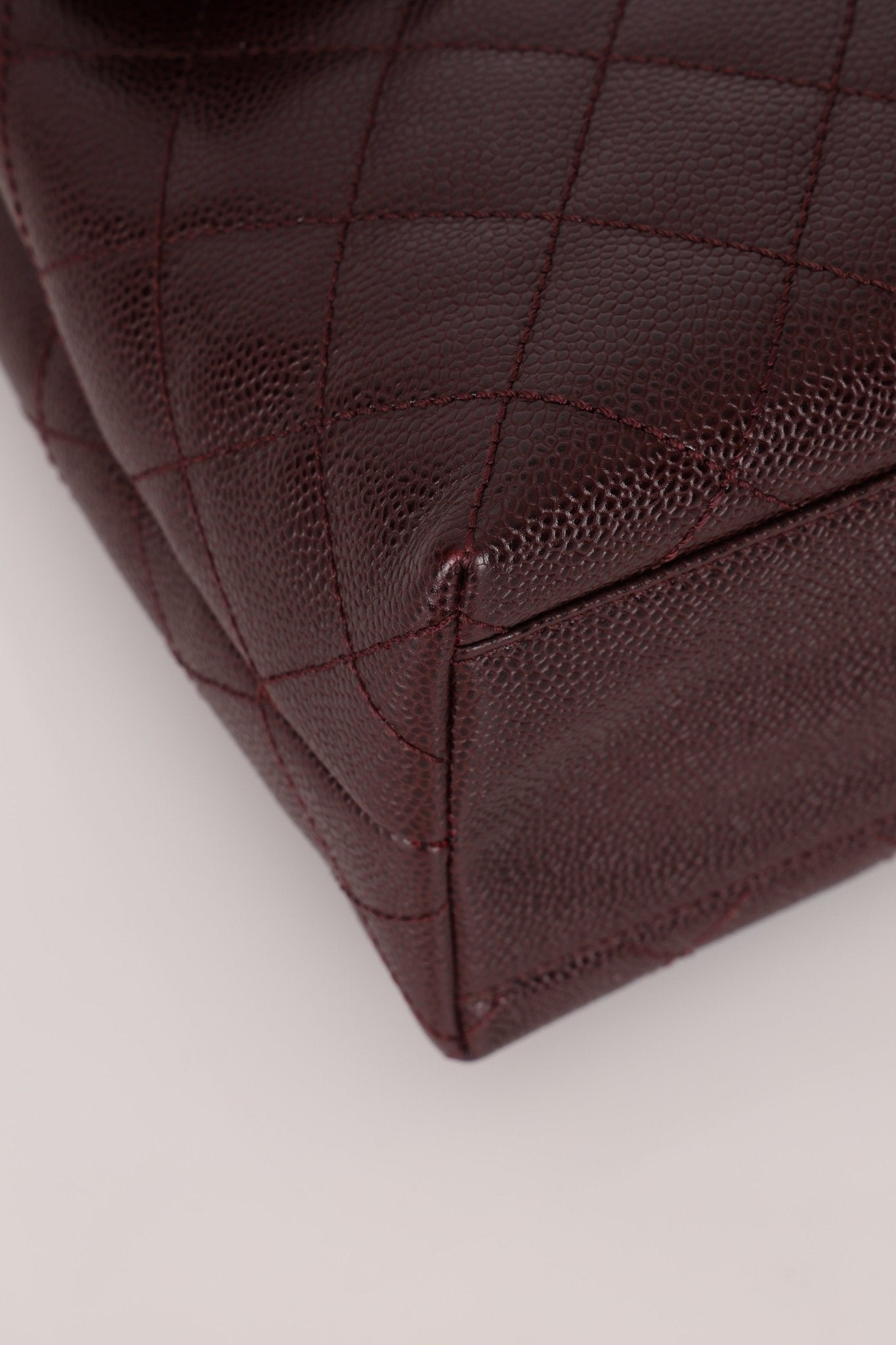 Rare Chanel 2001 Bordeaux Caviar Kelly Top Handle 24K GP - FashioNica