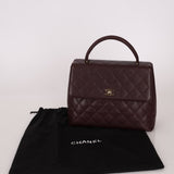 Rare Chanel 2001 Bordeaux Caviar Kelly Top Handle 24K GP - FashioNica