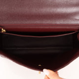 Rare Chanel 2001 Bordeaux Caviar Kelly Top Handle 24K GP - FashioNica