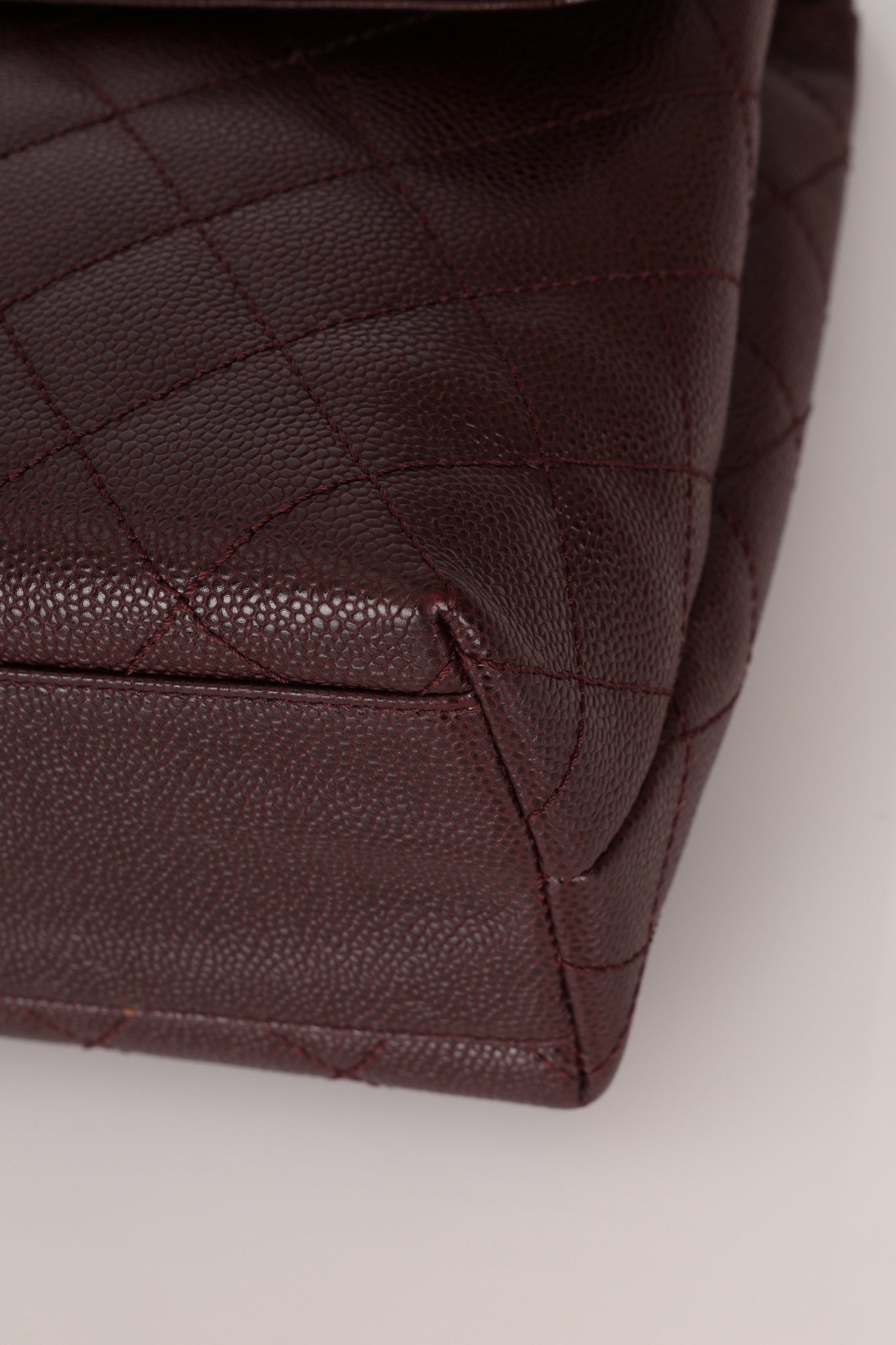 Rare Chanel 2001 Bordeaux Caviar Kelly Top Handle 24K GP - FashioNica