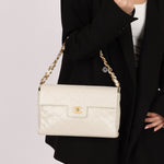 Rare Chanel 2002 Iridescent Caviar Turnlock Single Flap Bag 24k GP - FashioNica