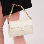 Rare Chanel 2002 Iridescent Caviar Turnlock Single Flap Bag 24k GP - FashioNica