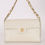 Rare Chanel 2002 Iridescent Caviar Turnlock Single Flap Bag 24k GP - FashioNica