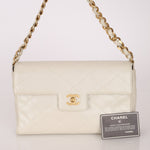 Rare Chanel 2002 Iridescent Caviar Turnlock Single Flap Bag 24k GP - FashioNica