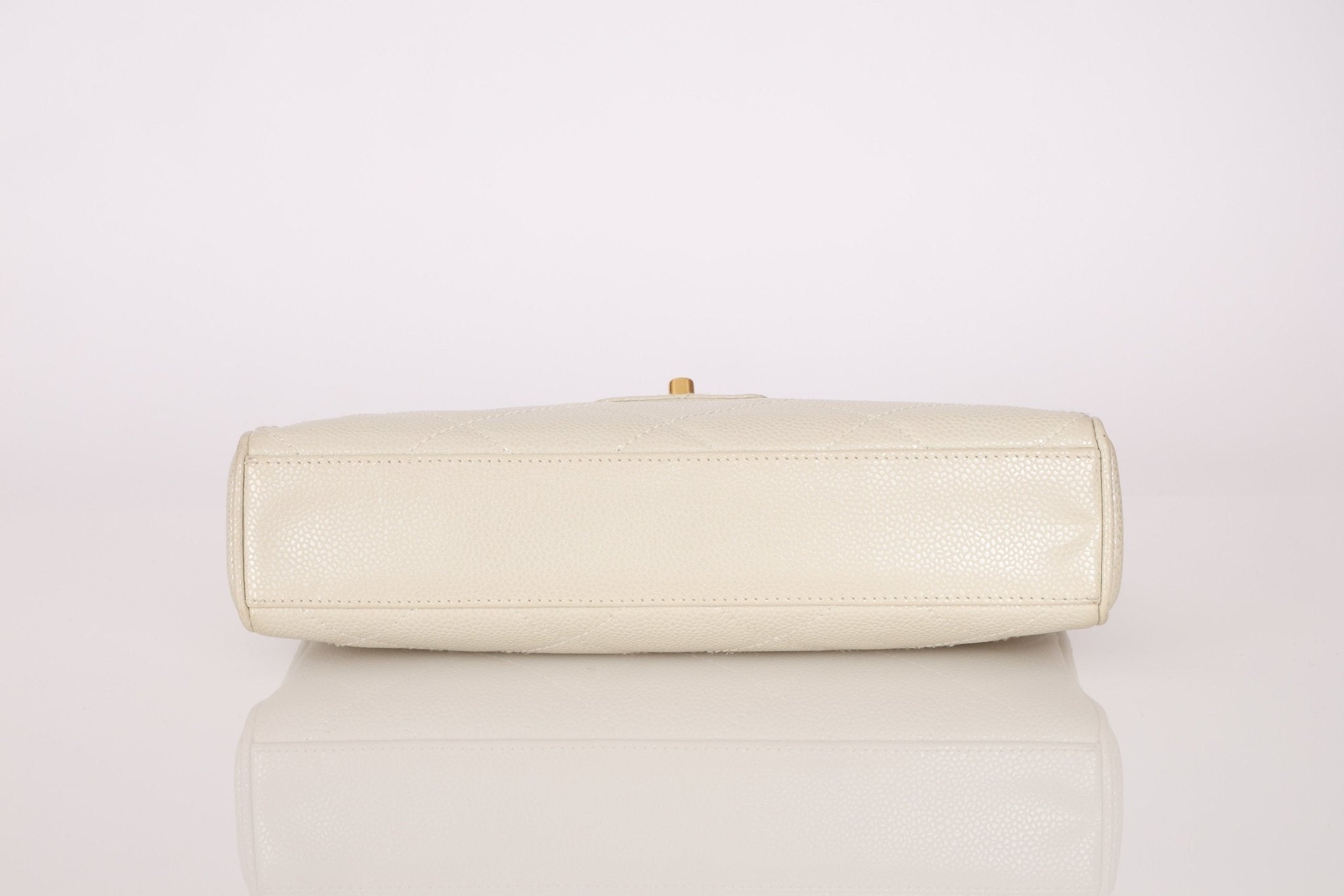 Rare Chanel 2002 Iridescent Caviar Turnlock Single Flap Bag 24k GP - FashioNica