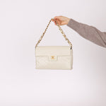 Rare Chanel 2002 Iridescent Caviar Turnlock Single Flap Bag 24k GP - FashioNica