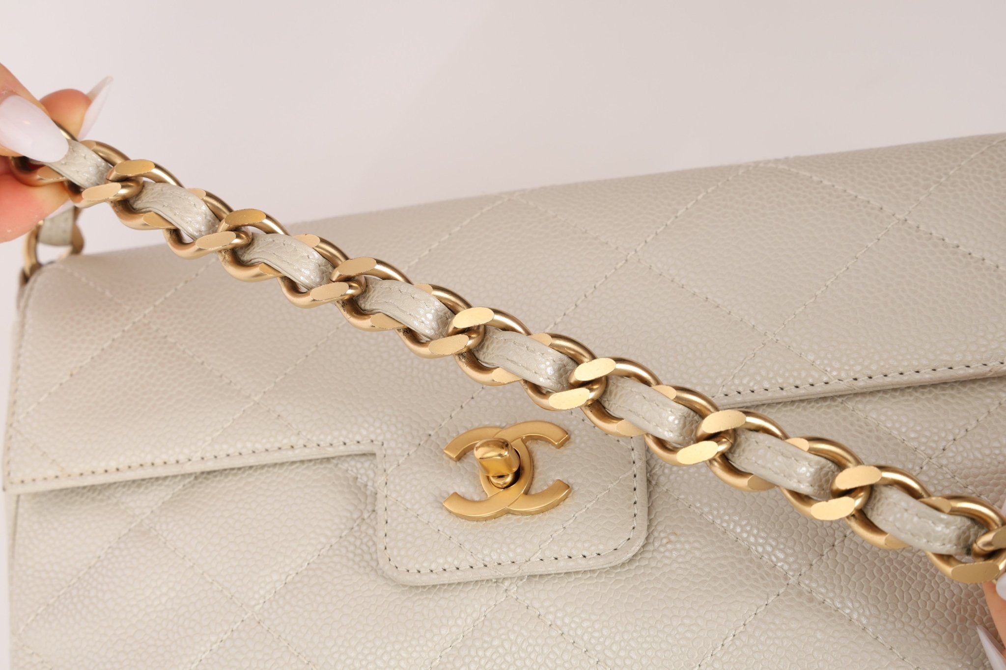 Rare Chanel 2002 Iridescent Caviar Turnlock Single Flap Bag 24k GP - FashioNica