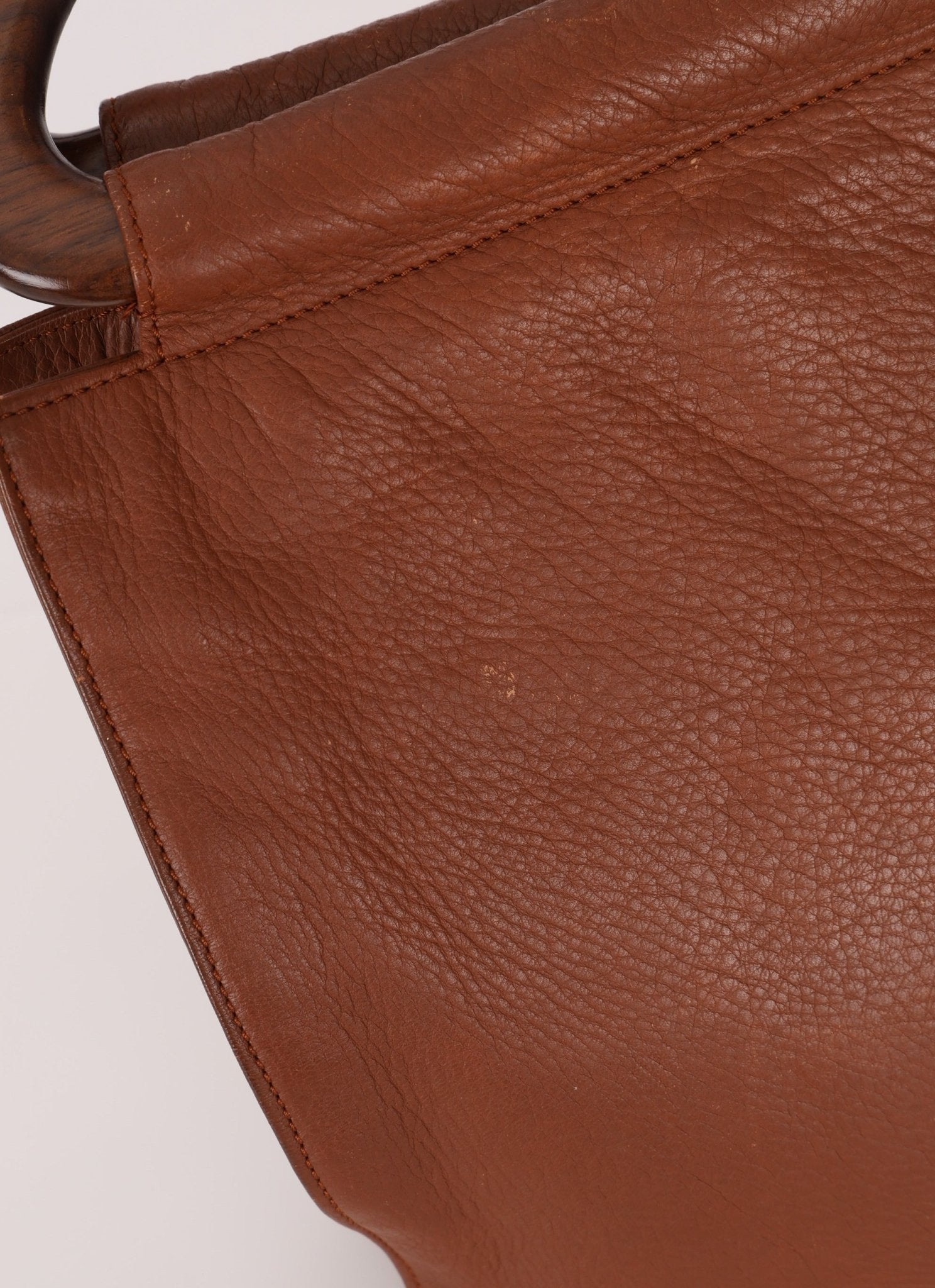 Rare Chanel 2003 Whipstitch Wood Top Handle Tote - FashioNica