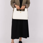 Rare Chanel 2003 White Caviar Wood Top Handle Tote - FashioNica