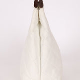 Rare Chanel 2003 White Caviar Wood Top Handle Tote - FashioNica