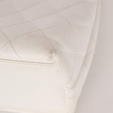 Rare Chanel 2003 White Caviar Wood Top Handle Tote - FashioNica