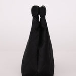 Rare Chanel 2004 Wood Handle Black Satin Mini Tote - FashioNica