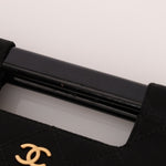 Rare Chanel 2004 Wood Handle Black Satin Mini Tote - FashioNica