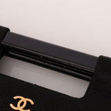 Rare Chanel 2004 Wood Handle Black Satin Mini Tote - FashioNica