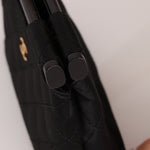 Rare Chanel 2004 Wood Handle Black Satin Mini Tote - FashioNica