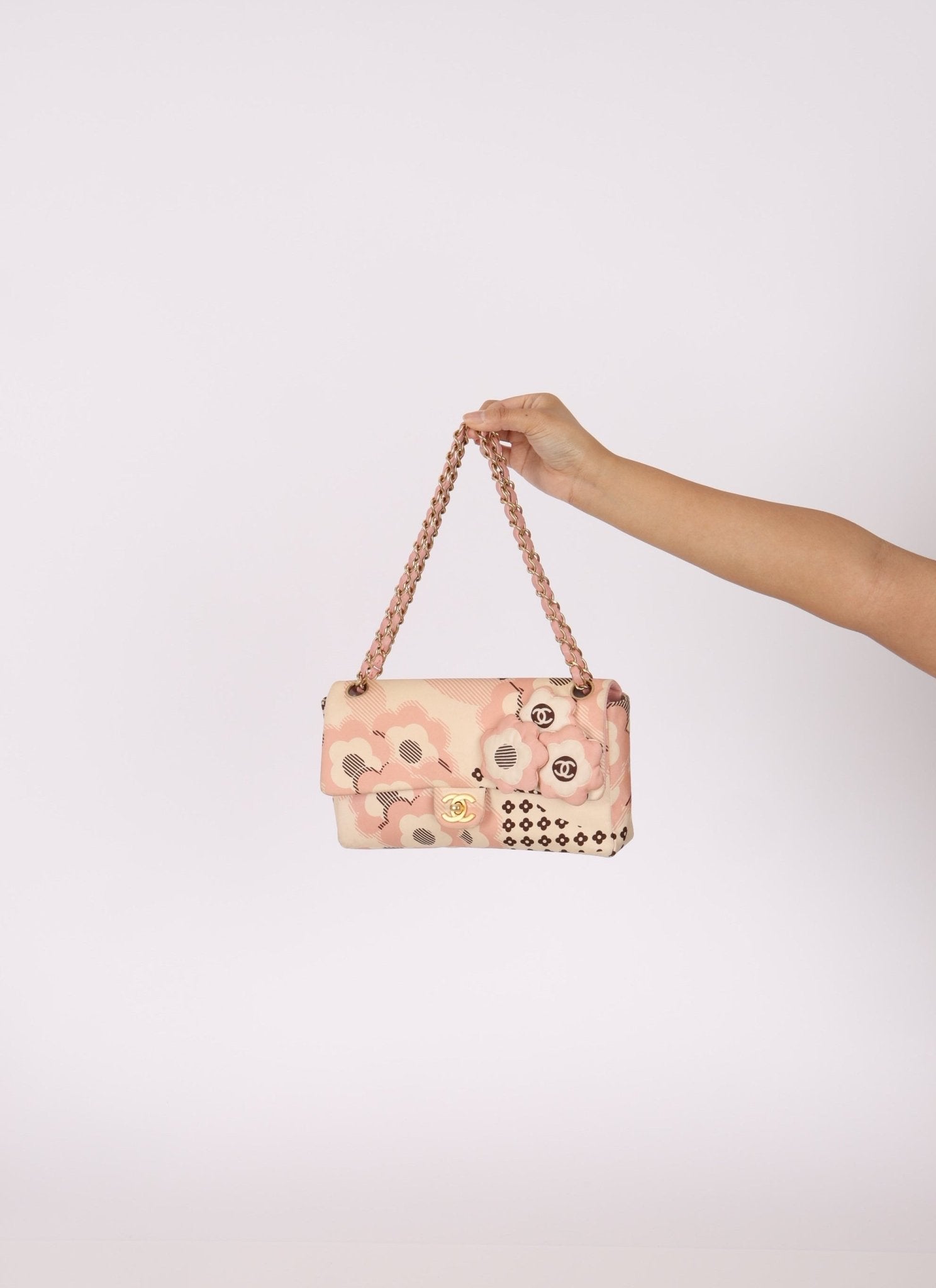 Rare Chanel 2005 Satin Camellia Classic Flap - FashioNica