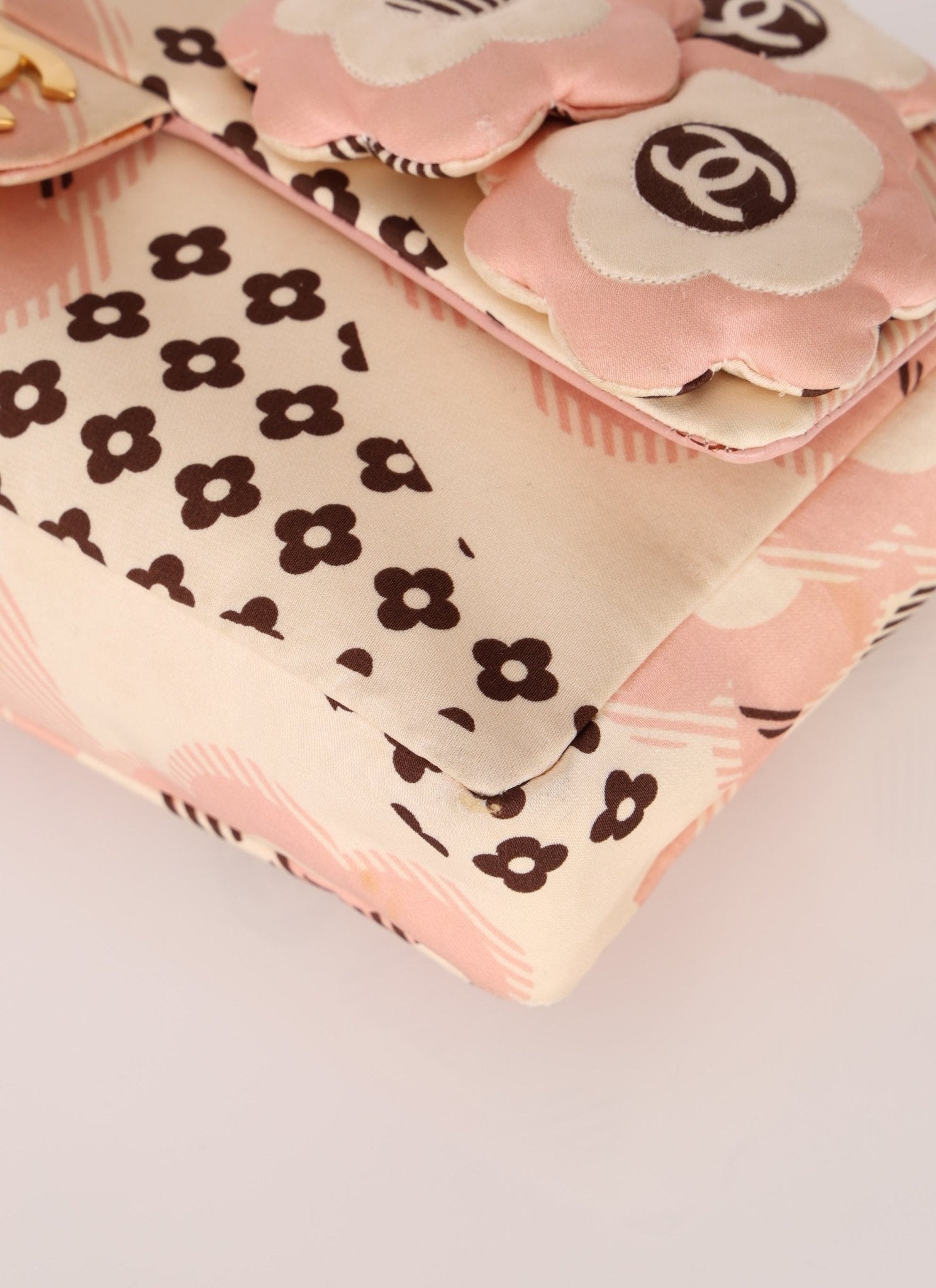 Rare Chanel 2005 Satin Camellia Classic Flap - FashioNica