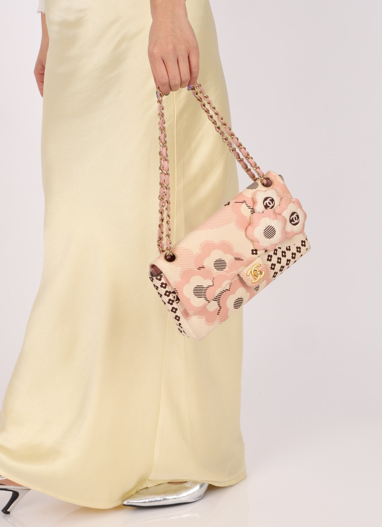 Rare Chanel 2005 Satin Camellia Classic Flap - FashioNica