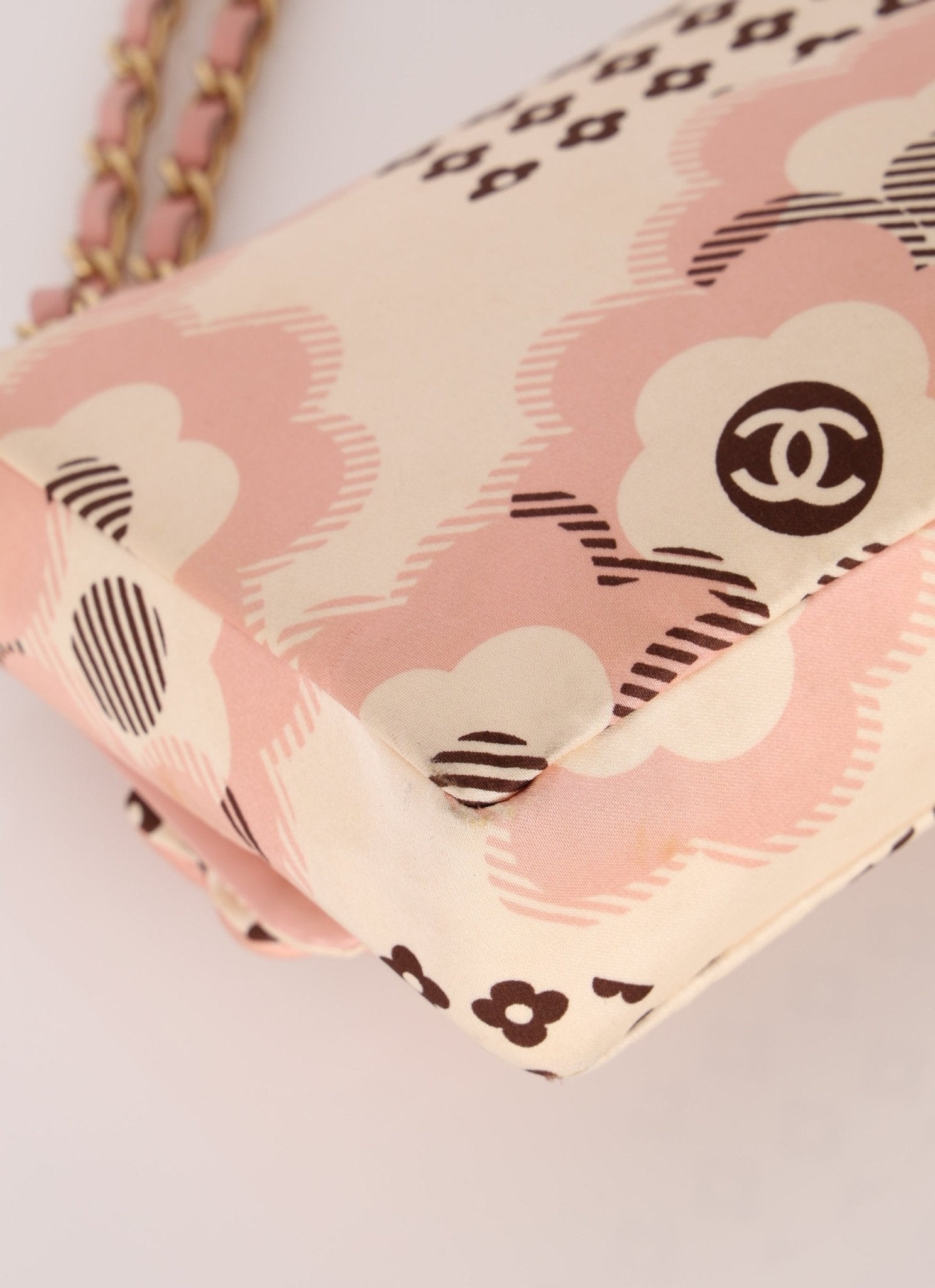 Rare Chanel 2005 Satin Camellia Classic Flap - FashioNica