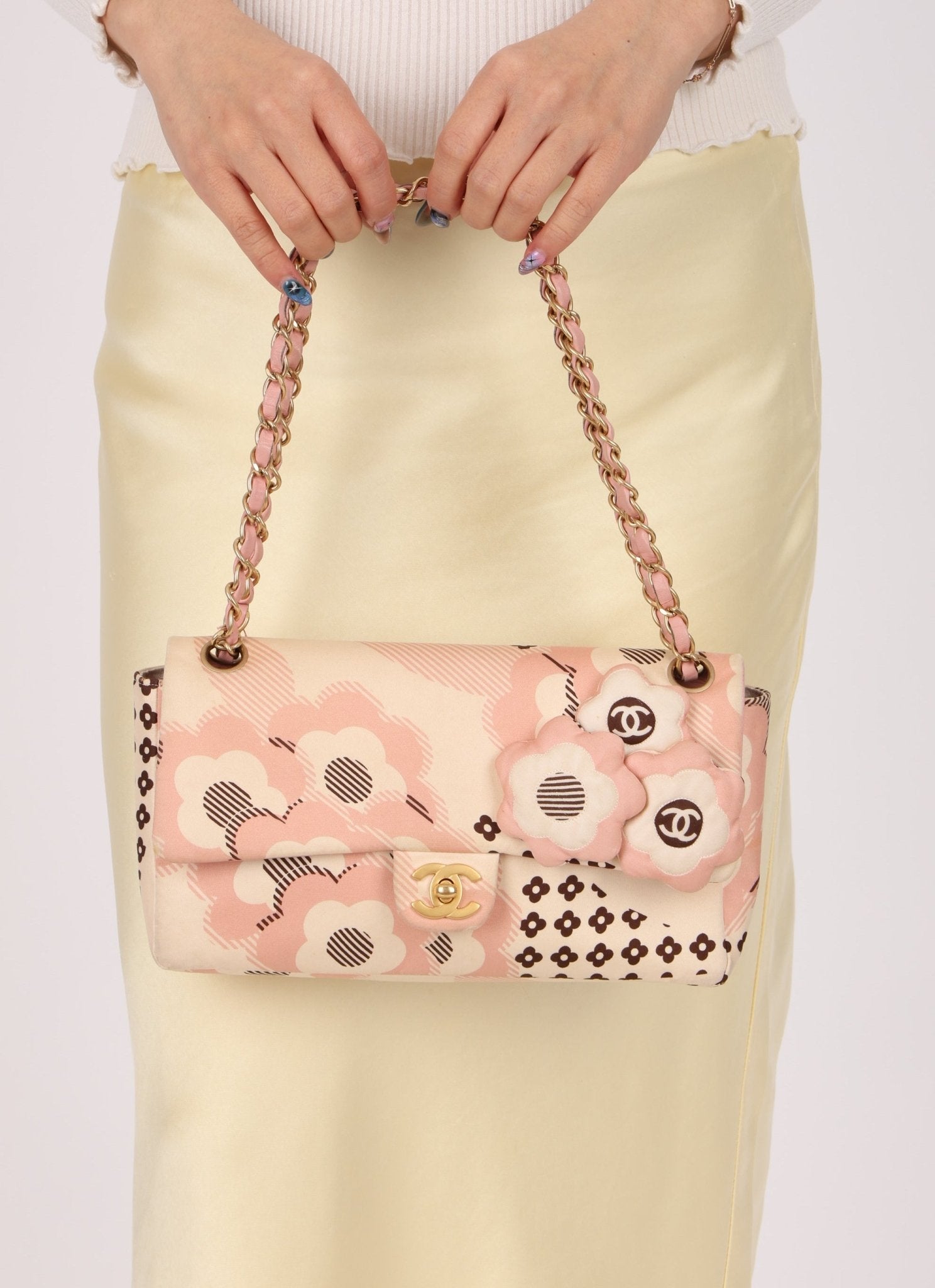 Rare Chanel 2005 Satin Camellia Classic Flap - FashioNica