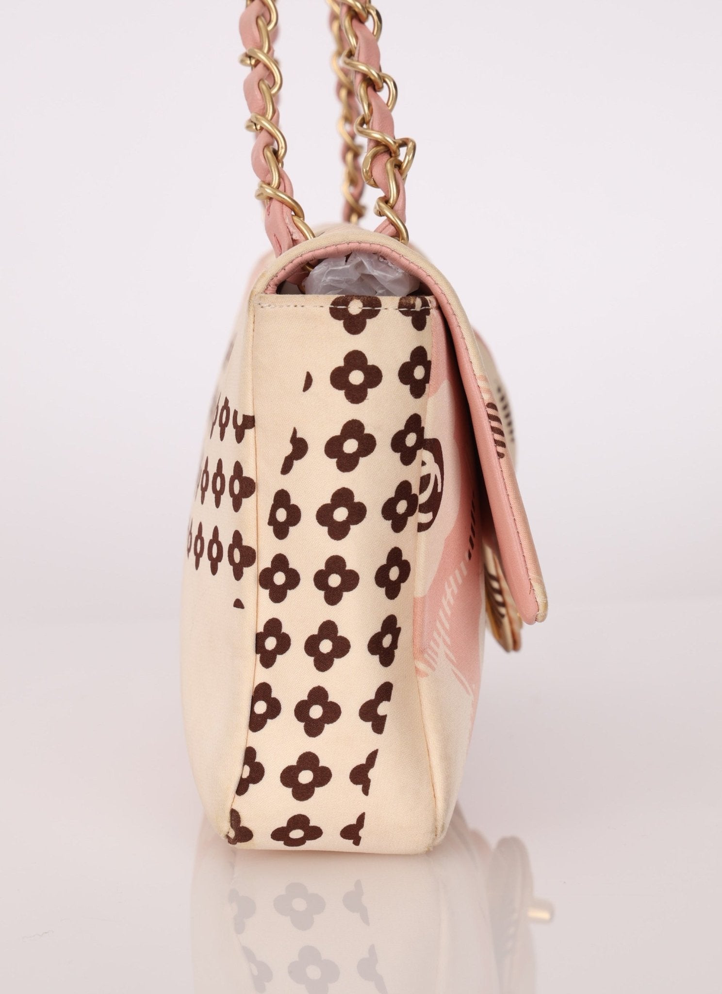 Rare Chanel 2005 Satin Camellia Classic Flap - FashioNica