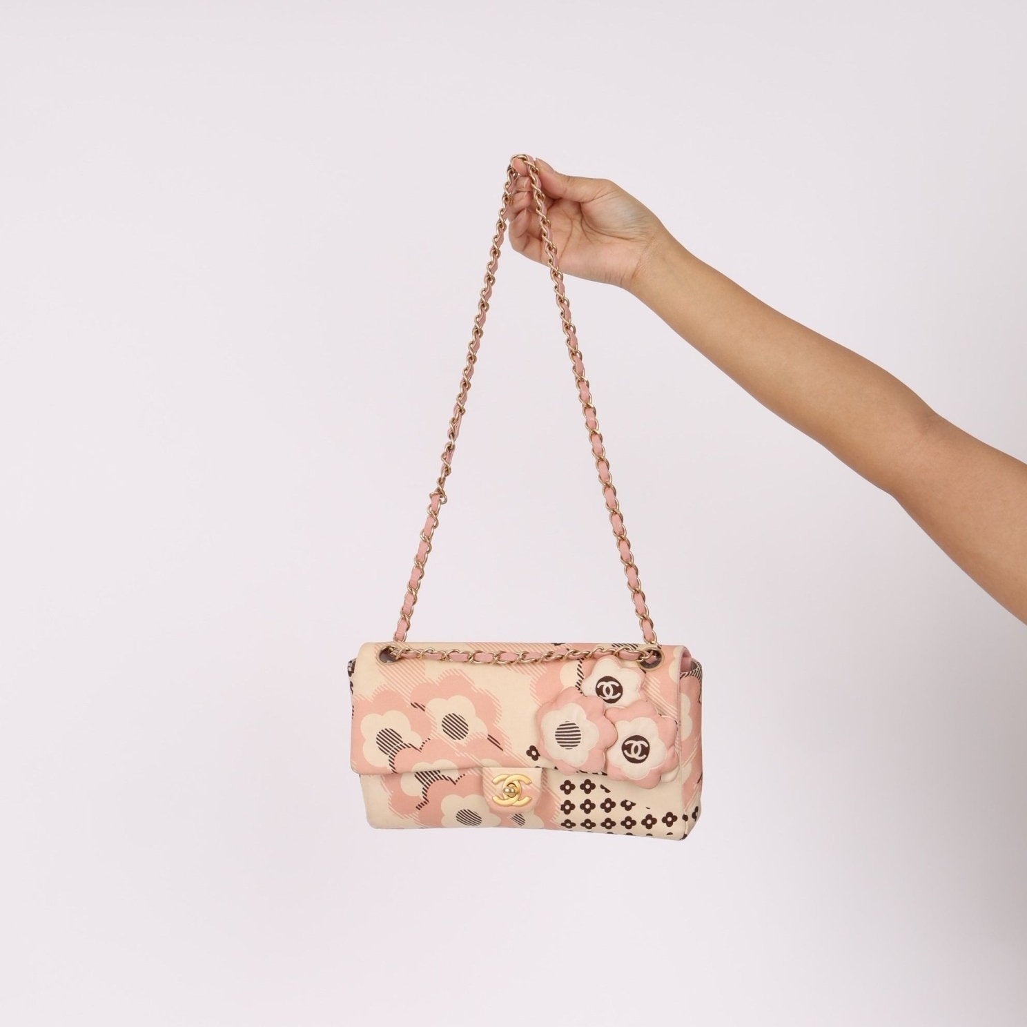 Rare Chanel 2005 Satin Camellia Classic Flap - FashioNica