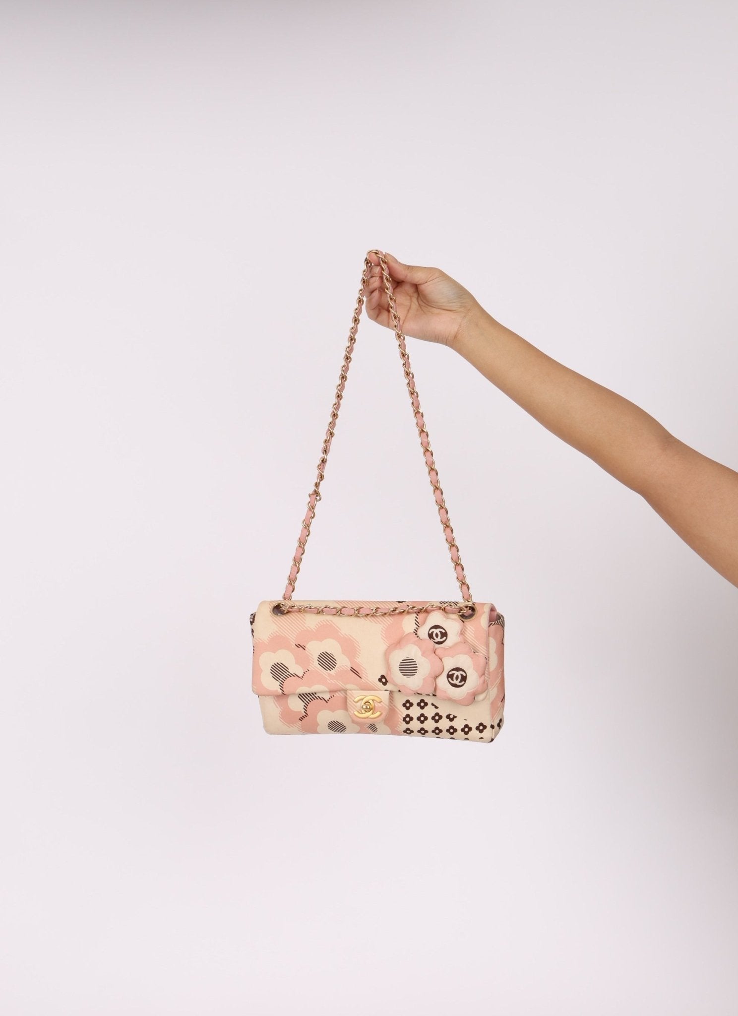 Rare Chanel 2005 Satin Camellia Classic Flap - FashioNica