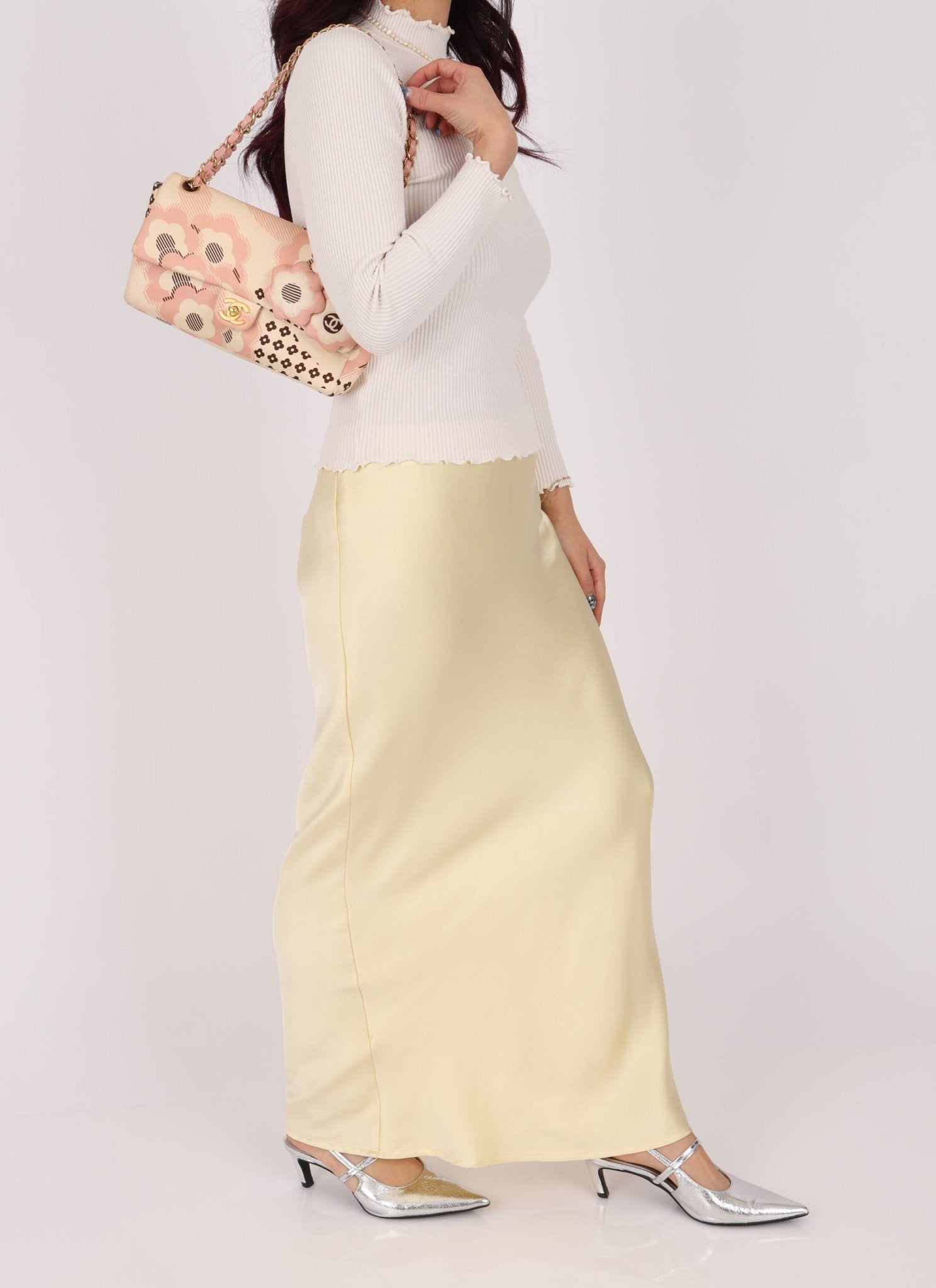 Rare Chanel 2005 Satin Camellia Classic Flap - FashioNica