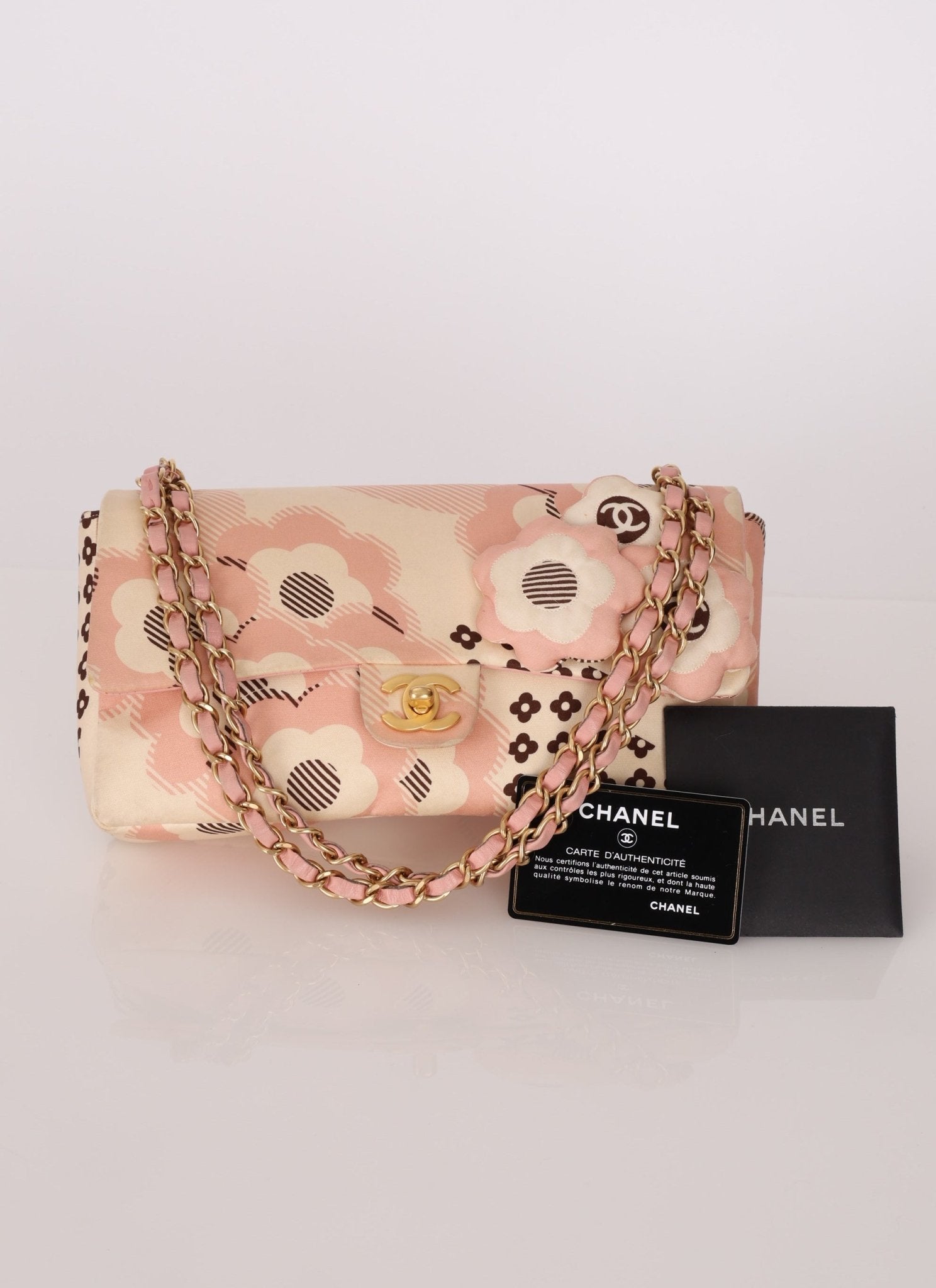 Rare Chanel 2005 Satin Camellia Classic Flap - FashioNica