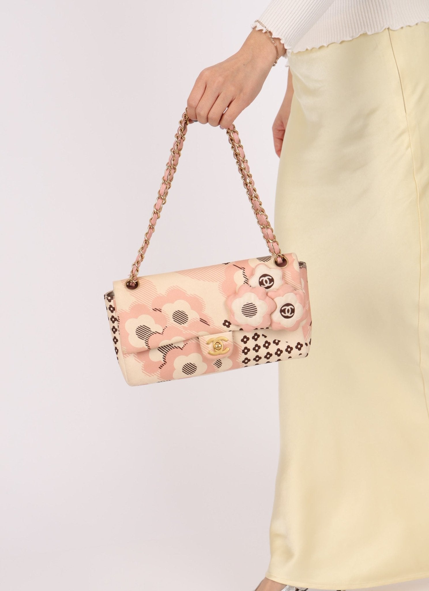 Rare Chanel 2005 Satin Camellia Classic Flap - FashioNica