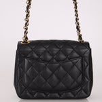 Rare Chanel 2008 Caviar Mini Square Flap 24K GP - FashioNica