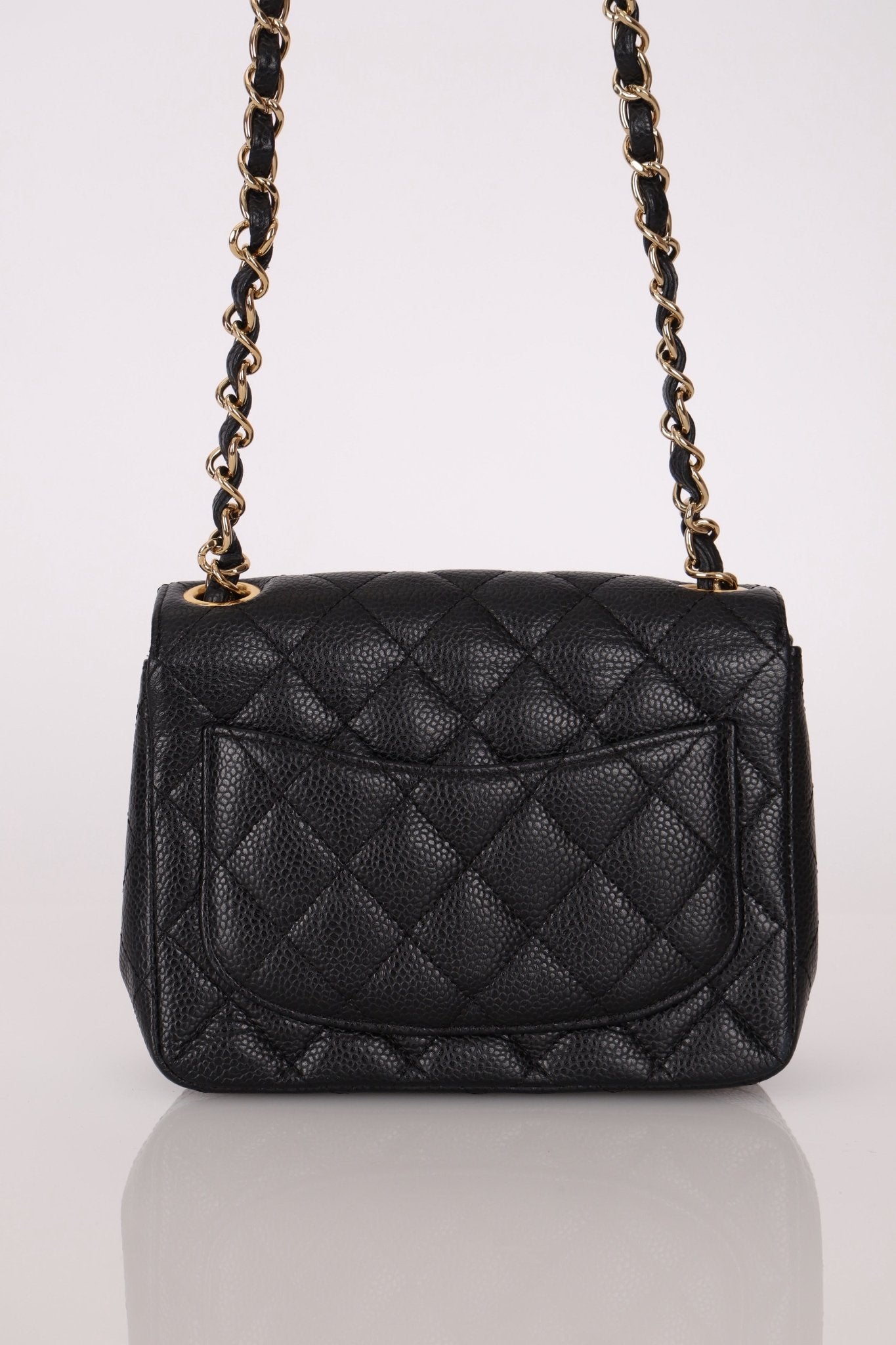 Rare Chanel 2008 Caviar Mini Square Flap 24K GP - FashioNica