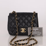 Rare Chanel 2008 Caviar Mini Square Flap 24K GP - FashioNica