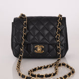 Rare Chanel 2008 Caviar Mini Square Flap 24K GP - FashioNica