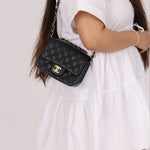 Rare Chanel 2008 Caviar Mini Square Flap 24K GP - FashioNica