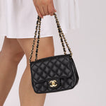 Rare Chanel 2008 Caviar Mini Square Flap 24K GP - FashioNica