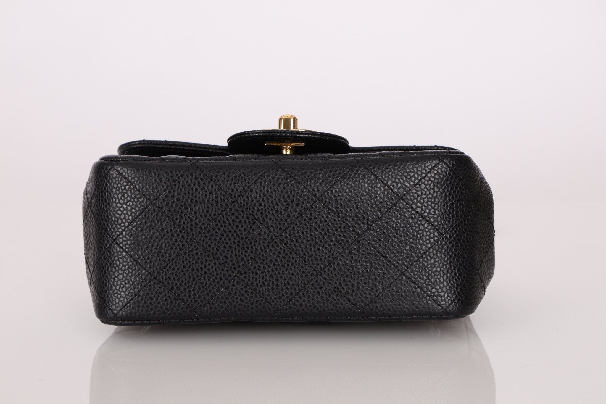 Rare Chanel 2008 Caviar Mini Square Flap 24K GP - FashioNica