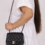 Rare Chanel 2008 Caviar Mini Square Flap 24K GP - FashioNica