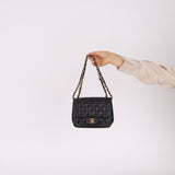 Rare Chanel 2008 Caviar Mini Square Flap 24K GP - FashioNica