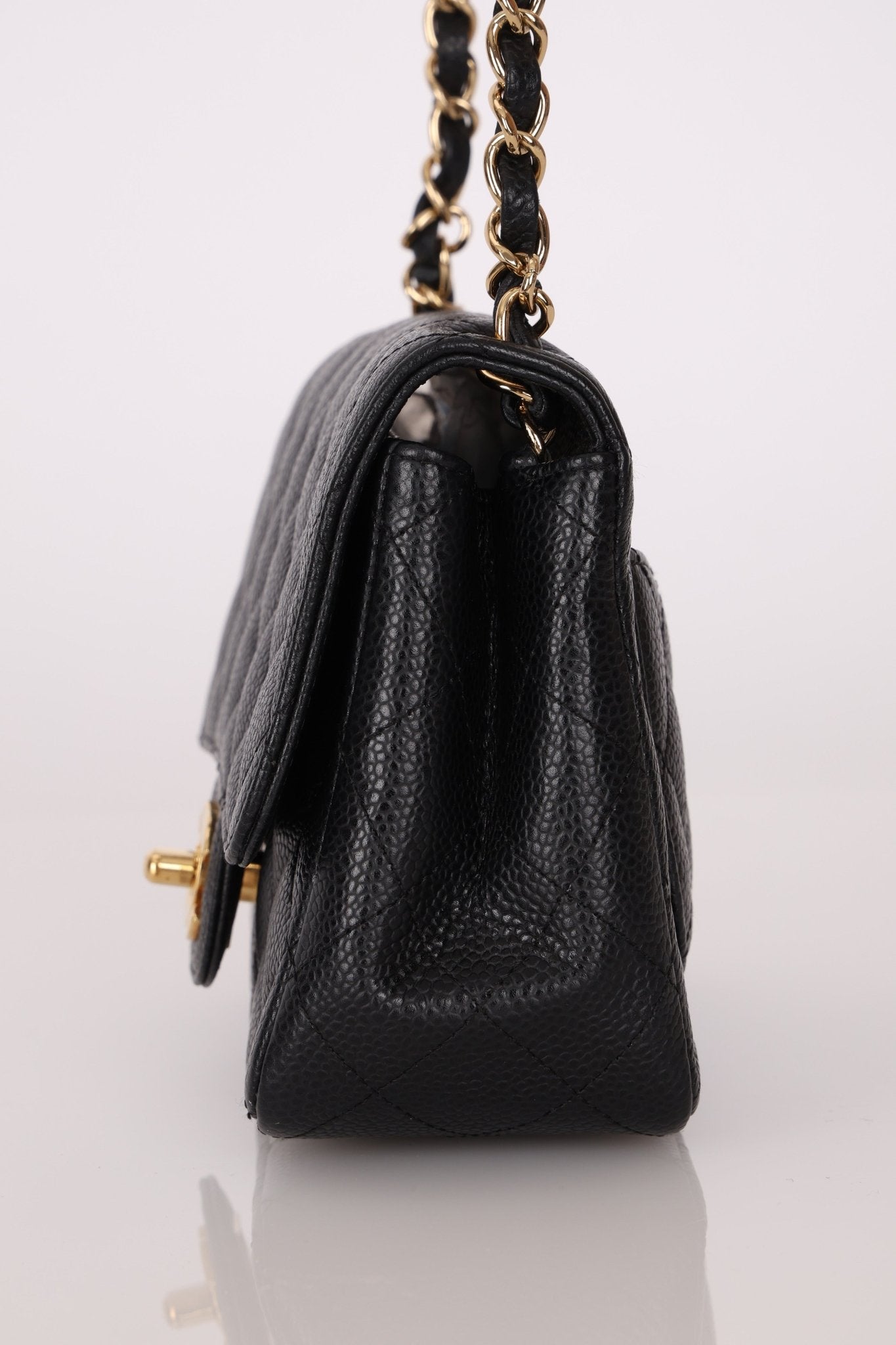 Rare Chanel 2008 Caviar Mini Square Flap 24K GP - FashioNica