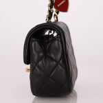 Rare Chanel 2009 Valentine Hearts Quilted Lambskin Extra Mini Flap Bag - FashioNica