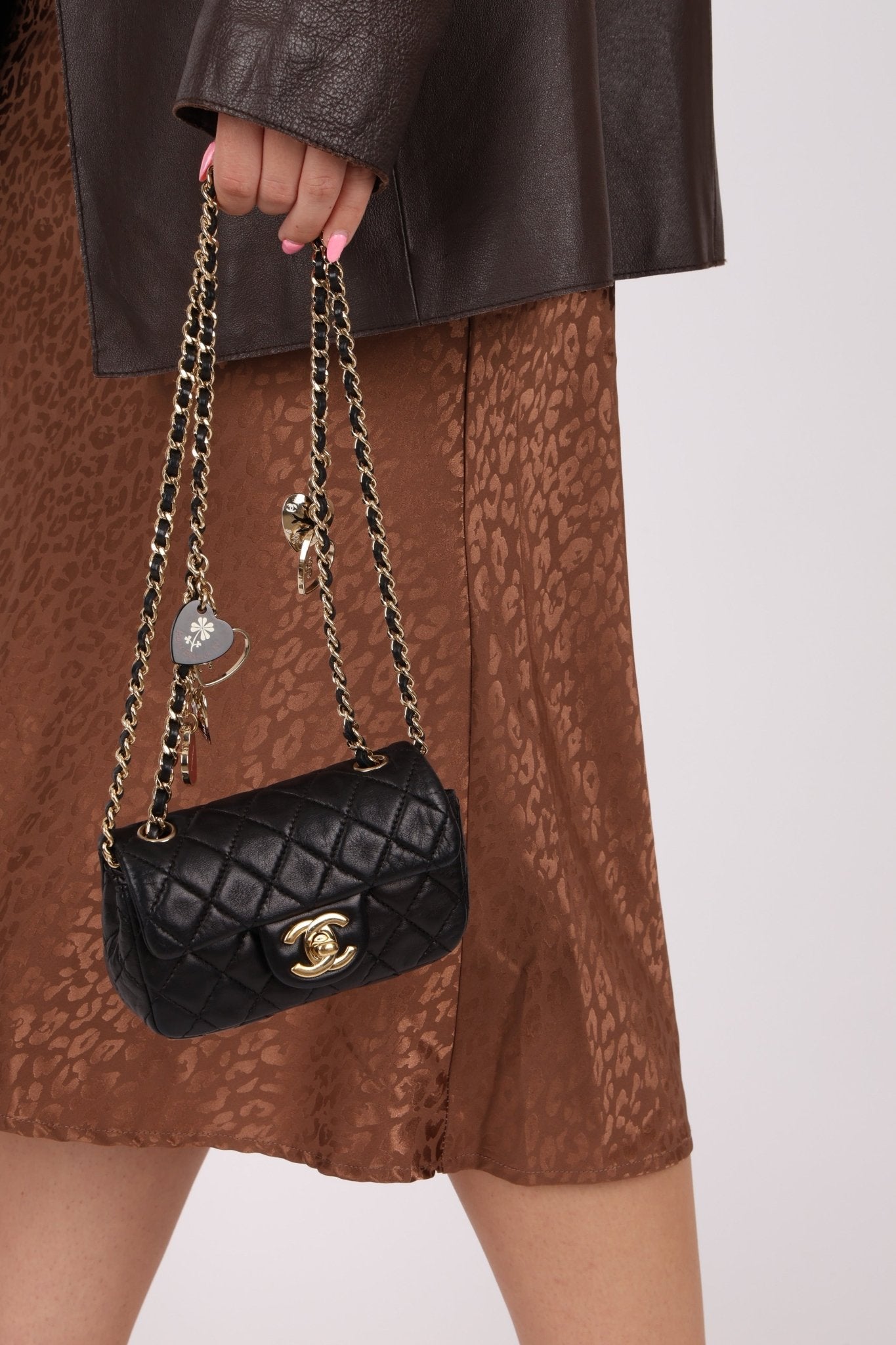 Rare Chanel 2009 Valentine Hearts Quilted Lambskin Extra Mini Flap Bag - FashioNica