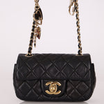 Rare Chanel 2009 Valentine Hearts Quilted Lambskin Extra Mini Flap Bag - FashioNica