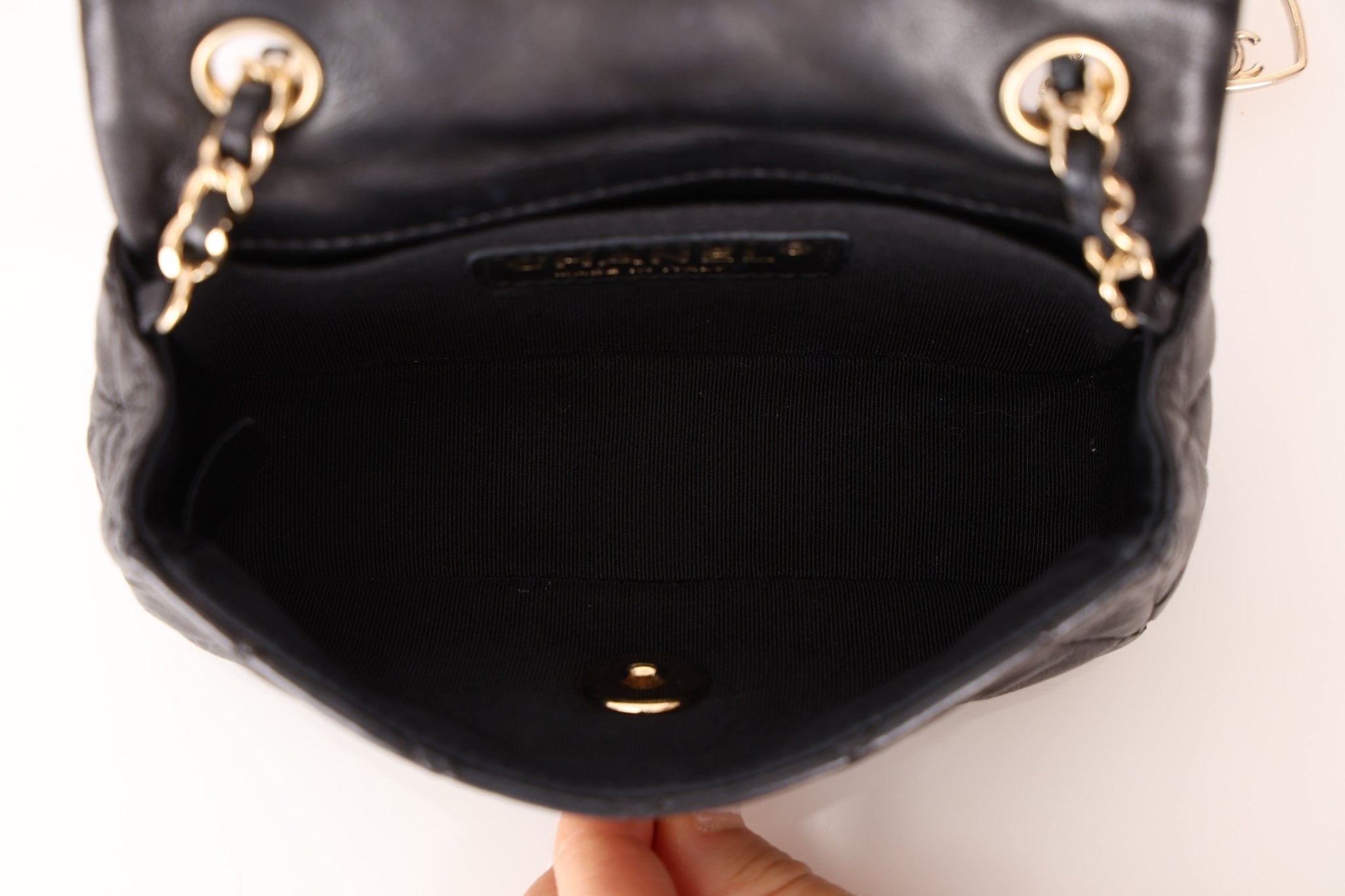 Rare Chanel 2009 Valentine Hearts Quilted Lambskin Extra Mini Flap Bag - FashioNica