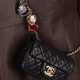 Rare Chanel 2009 Valentine Hearts Quilted Lambskin Extra Mini Flap Bag - FashioNica