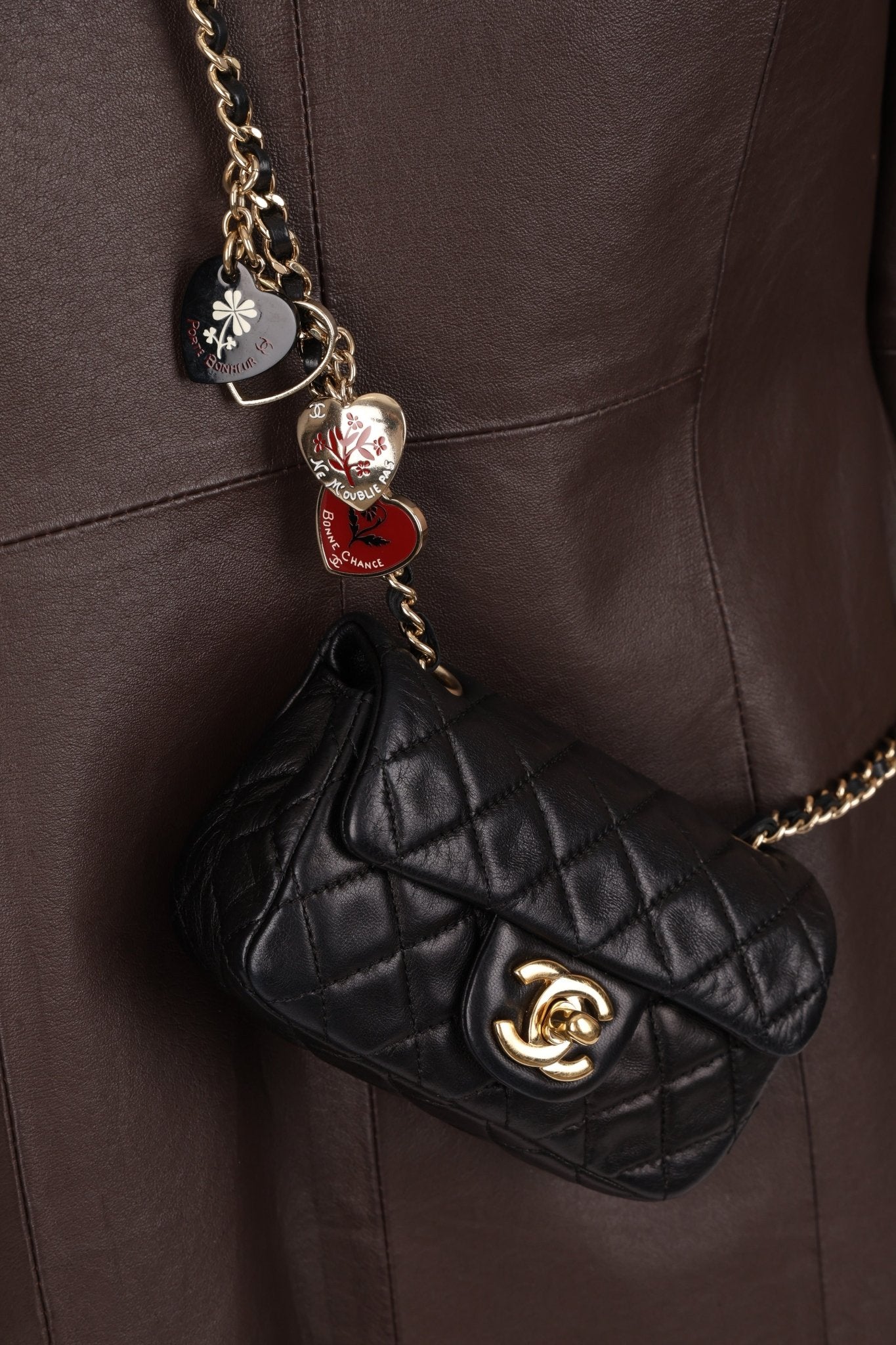 Rare Chanel 2009 Valentine Hearts Quilted Lambskin Extra Mini Flap Bag - FashioNica